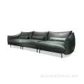 Design móveis de sala de estar sofá moderno meio couro